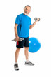 senior man lifting weights during gym workout senior man lifting weights during gym workout
