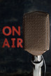 Microphone with On Air Background Vertical