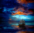 ship on dark sea