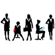 Silhouettes of Business Women.Vector