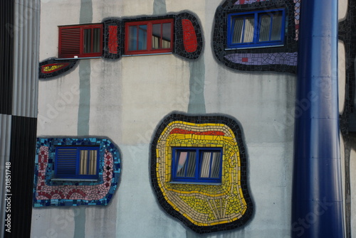 Photo: Hundertwasser district heating plant tower in Vienna, detail Hundertwasser district heating plant tower in Vienna, detail