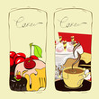 Set of banners with cakes Set of banners with cakes
