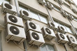 Air conditioning units on public building exterior Air conditioning units on public building exterior