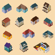 Set of Isometric Buildings and Houses