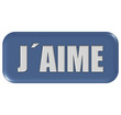 Button hellblau Ecken rund J´AIME