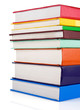 pile of new books isolated on white