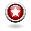 Star Sign on Red Round Button