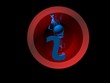 I sign with flame sphere on red circle