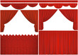 Elements of theatrical curtains isolated with clipping path.