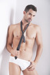 Closeup of a muscular handsome man in underwear Closeup of a muscular handsome man in underwear