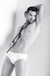 Closeup of a muscular handsome man in underwear Closeup of a muscular handsome man in underwear