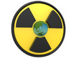 radioactive symbol with earth globe