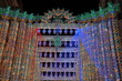 Calle iluminada, fallas 2011, Valencia, España