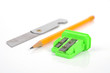 Paper knife and pencil with sharpener Paper knife and pencil with sharpener