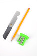 Paper knife and pencil with sharpener Paper knife and pencil with sharpener