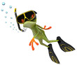 Grenouille et plongée
