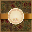 Floral Background with Vintage Label Floral Background with Vintage Label