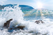 Sea surf wave and sun Sea surf wave and sun
