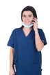 Doctor talking on the phone