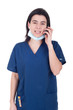 Doctor talking on the phone