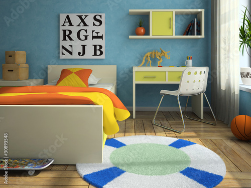 Illustration: Interior of the modern childroom Interior of the modern childroom
