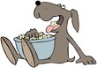 Dog Eating Popcorn