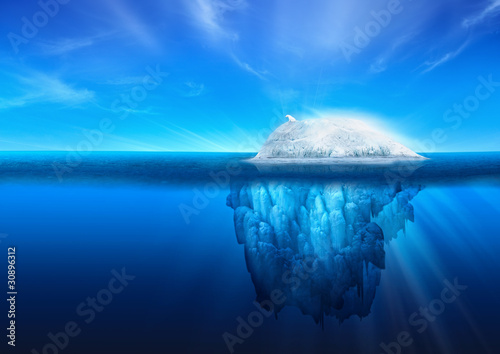 Photo: Natural Iceberg with Polar Bear Natural Iceberg with Polar Bear