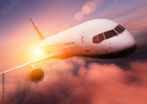 Photo: Sunset Airplane Travel Sunset Airplane Travel