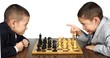 Foto: kid upset over chess game, on white background kid upset over chess game, on white background