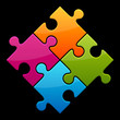 Image : Colorful shiny puzzle vector illustration