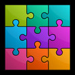 Photographie : Colorful shiny puzzle vector illustration