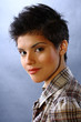 young fashion model with short hair