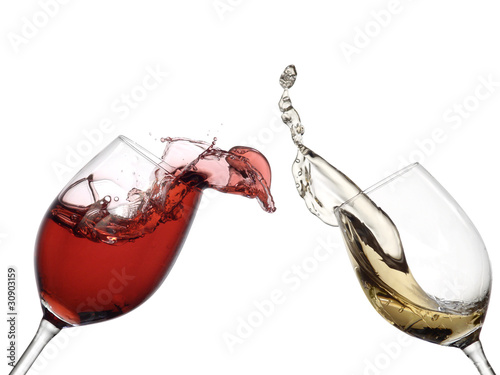 Photo: White wine up to red wine White wine up to red wine