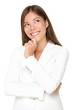Thinking woman smiling