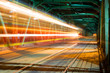Train speeding on the bridge in Warsaw Train speeding on the bridge in Warsaw