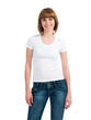 White caucasian Teen wearing a clean T-Shirt