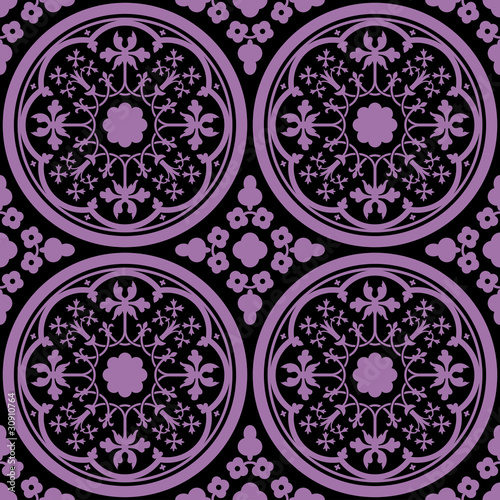 Vektor: Floral Tile Pattern Floral Tile Pattern