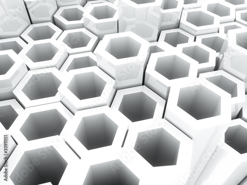 Photo: White frame hexagons White frame hexagons