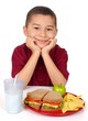 boy ready to eat a nutritious sandwich lunch
