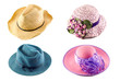 Hats Collage On White Background