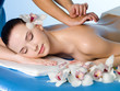 woman having relaxing massage of back woman having relaxing massage of back