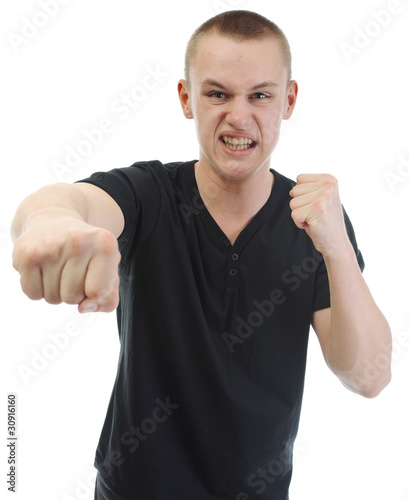 Photo: Angry man punched Angry man punched