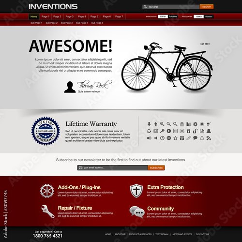 Vector: Web Design Website Elements Dark Template Web Design Website Elements Dark Template