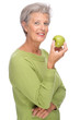 Senior woman with apple Senior woman with apple