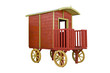 Photographie : roulotte mobil-home rouge