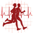 Vector: runners couple vector runners couple vector