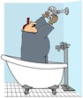 Illustration: Man Installing A Shower Head Man Installing A Shower Head