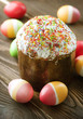 Easter Cake and colorful Eggs