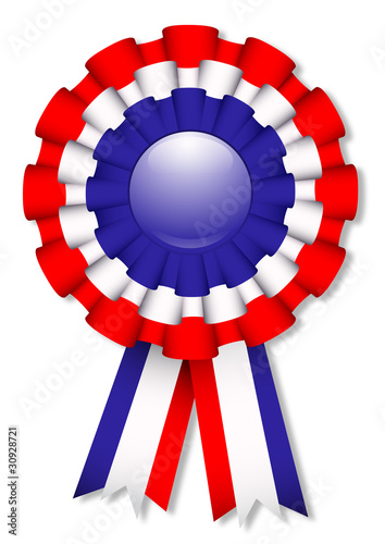 Vector: Coccarda rossa bianca e blu - Red, white, blue cockade Coccarda rossa bianca e blu - Red, white, blue cockade