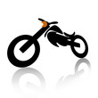 Motorcycle over white background